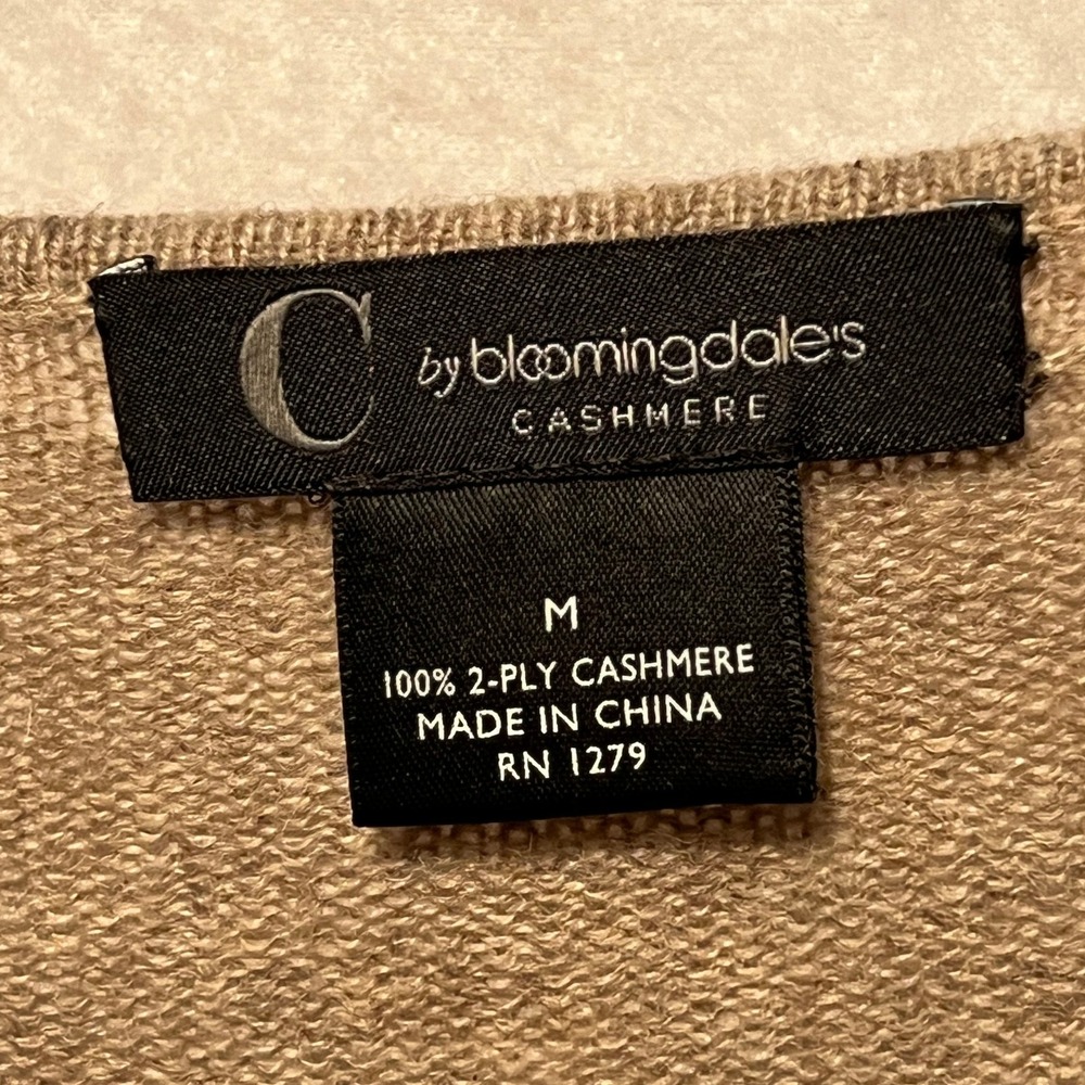 C by Bloomingdales Cashmere Sweater Women's Medium Beige Tan - Picture 9 of 10